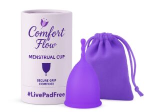 Comfort Flow Menstrual Cup – 3 Sizes Bell-Shaped Period Cup for Women | Reusable, Soft, Medical-Grade Silicone | Leak-Proof Feminine Hygiene Solution