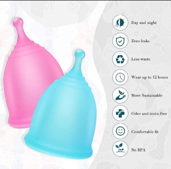 Comfort Flow Menstrual Cup – FDA Approved | 100% Medical Grade Silicone | Reusable, Soft & Leak-Proof Feminine Hygiene Cup - Image 3