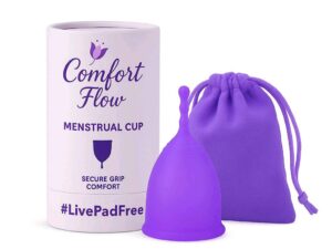 Comfort Flow – Bell Shaped Collapsible Menstrual Cup for Regular to Heavy Flow | FDA Approved, Reusable, Soft Silicone Design