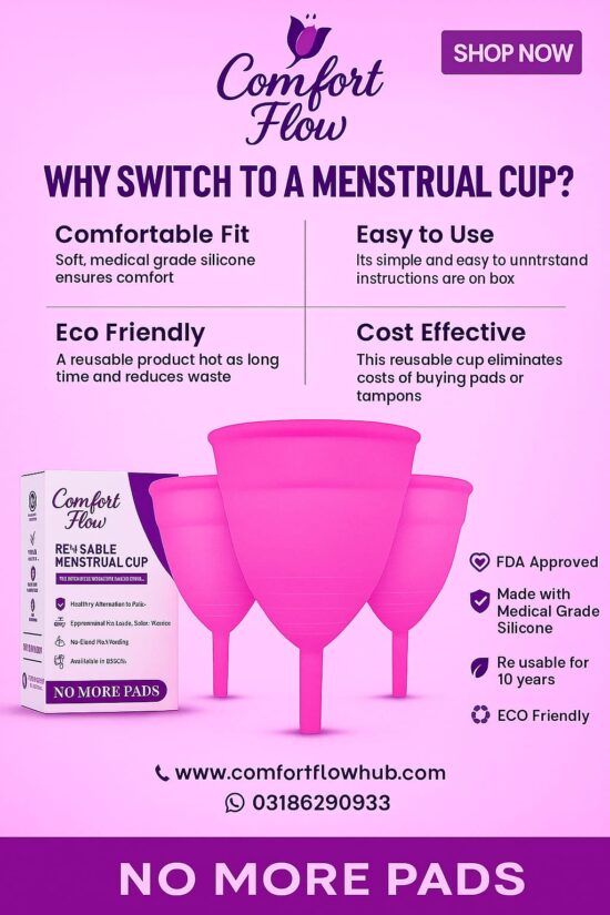 Comfort Flow Cup – Best Menstrual Cup in Pakistan | FDA Approved & Eco-Friendly