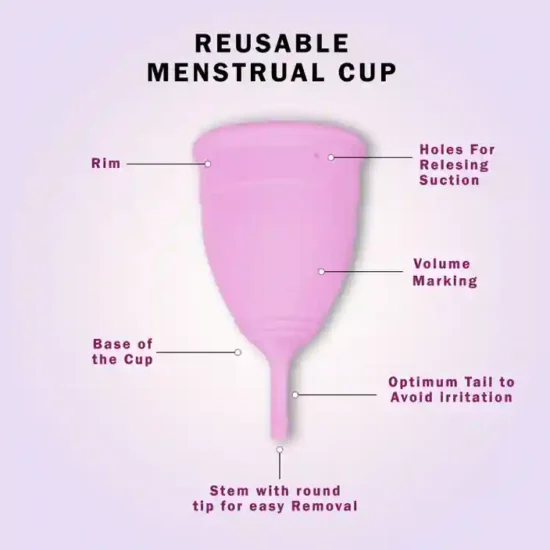 Comfort Flow Menstrual Cup – Long-tail Period Solution | FDA Approved, Medical Grade Silicone, Leak-Proof & Eco-Friendly - Image 5